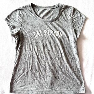 Wound Up XL Cat Person T-shirt Gray Cat Heads Faces‎